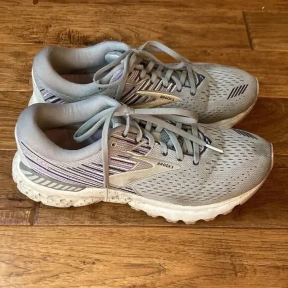 Brooks Adrenaline 19 Cushioned Running Shoes Gray Purple Women's Size 9.5 - Picture 1 of 12